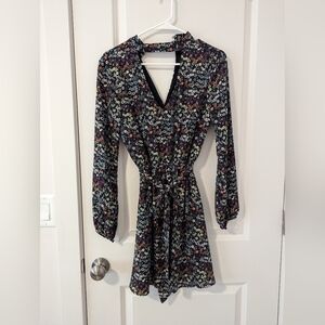 H&M Floral Black Dress US 6